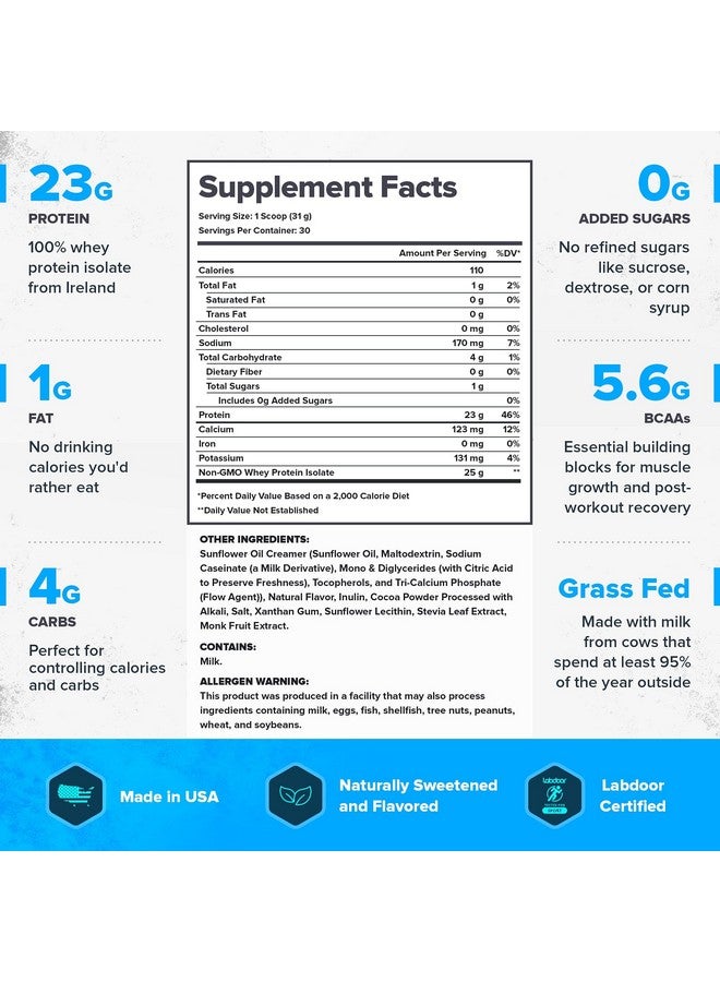 ليجيون LEGION Whey+ بروتين مصل اللبن المعزول من الأبقار التي تتغذى على العشب - مسحوق بروتين مصل اللبن المعزول منخفض السعرات الحرارية، غير معدل وراثيًا، خالي من السكر واللاكتوز والغلوتين، مسحوق بروتين طبيعي بالكامل للرجال والنساء، 30 حصة - Image 3