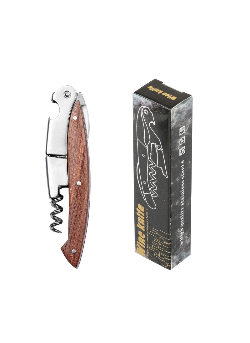Generic - Red Wine Bottle Opener Stainless Steel Multifunctional Haima Knife Beer Opener Portable Wine Knife Starter Home High-endJD-08 pear fish handle wine knife JD-08 pear fish handle wine knife - Image 1