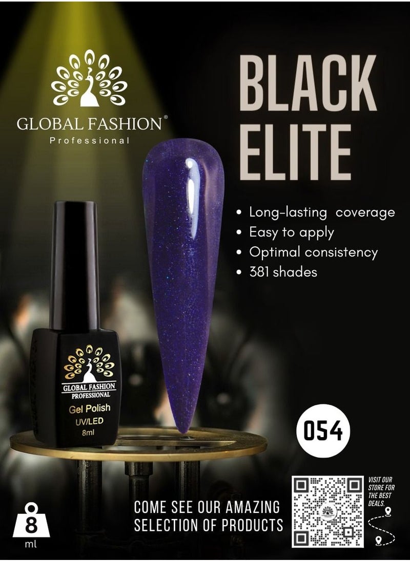 GLOBAL FASHION Global Fashion Black Elite Gel Polish | 132 Colors of Long-Lasting Elegance - 8ml | 054  - Image 2