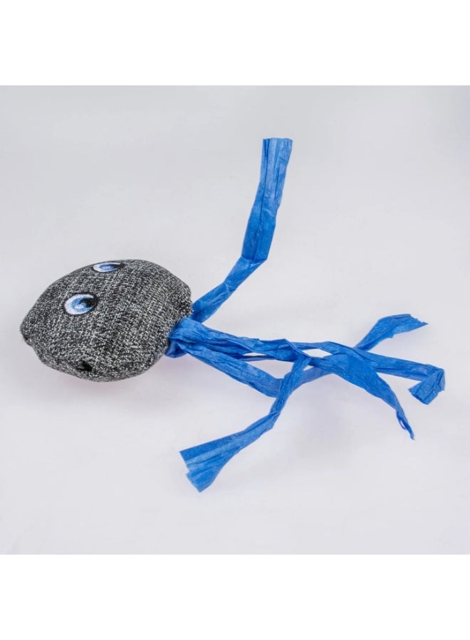 Duvo + Duvo+ Eco Navy Catnip Jellyfish Cat Toy Blue/Grey – 15.5cm - Image 3