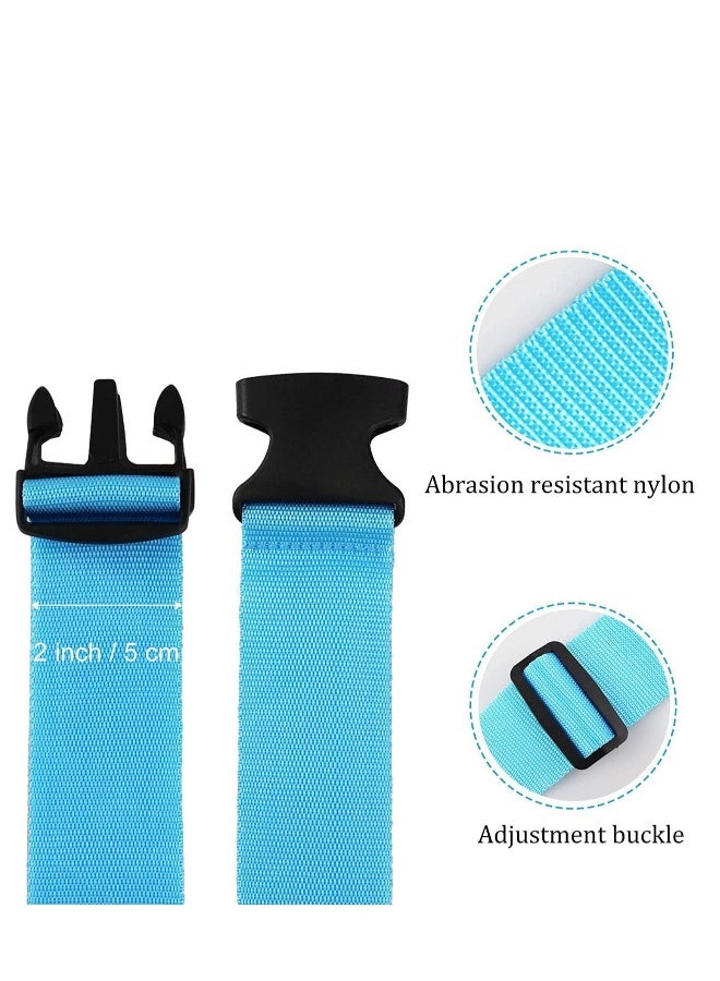 Luggage Straps for Suitcases, Cargo Strap, 2pcs Travel Suitcase Straps with 2pcs Luggage Tags, Wide Adjustable Packing Straps with Buckle for Suitcase Luggage Baggage, 70 x 2 Inch Blue - Image 2