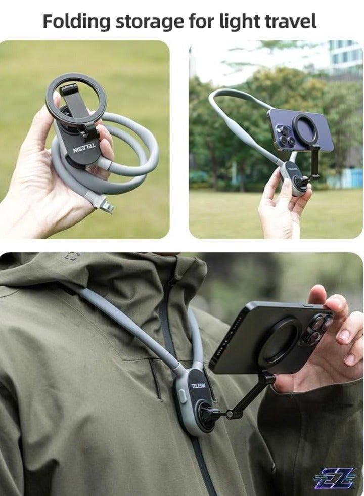 ELTRAZONE Neck Phone Holder with Quick Release, Multi-Angle Adjustable Strap & Metal Ring – Compatible with Android Smartphones (15141312) & iPhone, Yunnstore - Image 2