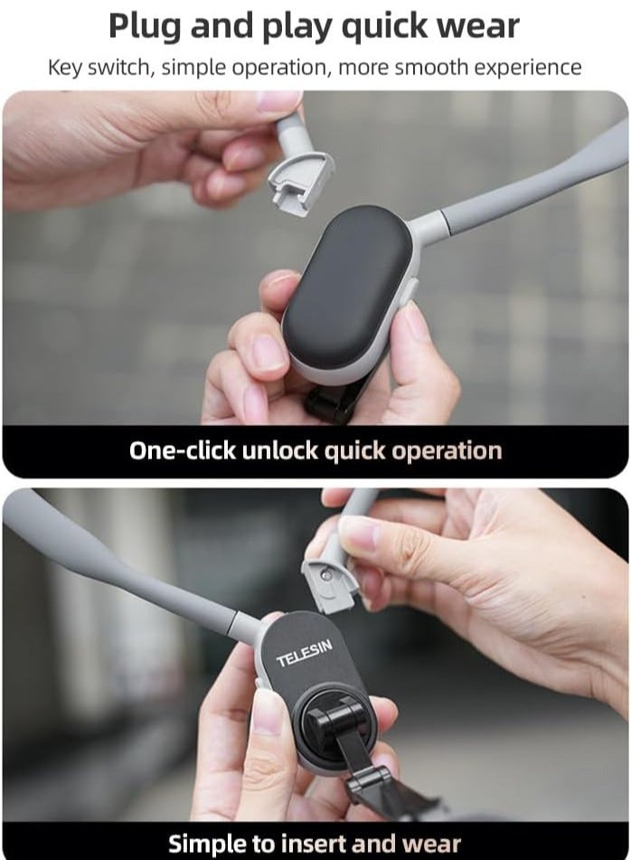 ELTRAZONE Neck Phone Holder with Quick Release, Multi-Angle Adjustable Strap & Metal Ring – Compatible with Android Smartphones (15141312) & iPhone, Yunnstore - Image 3