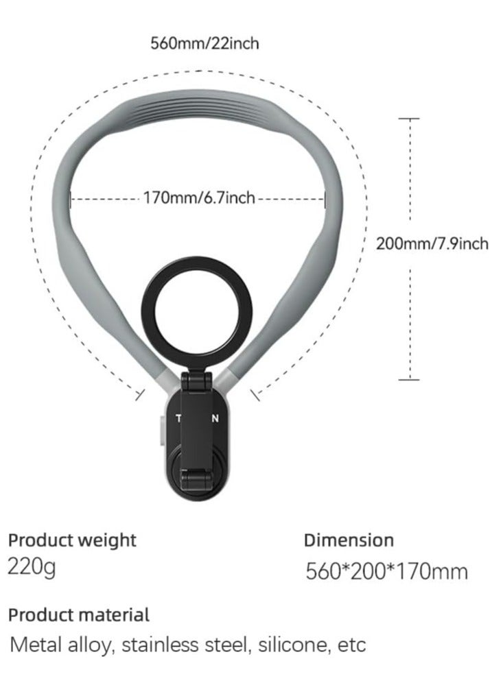 ELTRAZONE Neck Phone Holder with Quick Release, Multi-Angle Adjustable Strap & Metal Ring – Compatible with Android Smartphones (15141312) & iPhone, Yunnstore - Image 4