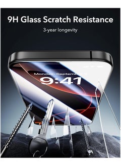 ESR ESR 3 Packs 9H+ Tempered Glass Screen Protector for iPhone 16 Pro, Bubble- and Dust-Free, iPhone Tempered Glass, Highest Grade Shatterproof Protection, Durable with Updated Easy Installation Tool  - Image 3