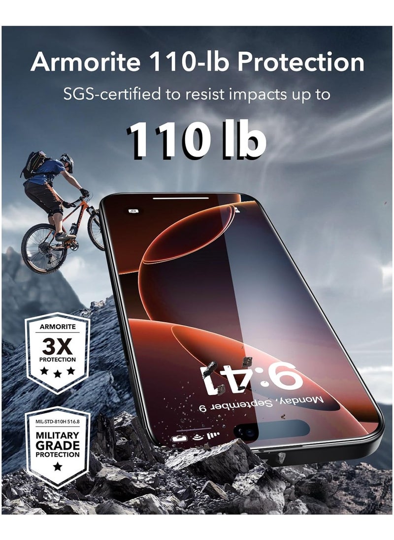 ESR - ESR 3 Packs 9H+ Tempered Glass Screen Protector for iPhone 16 Pro, Bubble- and Dust-Free, iPhone Tempered Glass, Highest Grade Shatterproof Protection, Durable with Updated Easy Installation Tool - Image 1