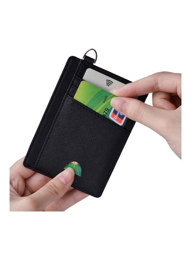 NIBEMINENT Leather Card Holder Money Clip Black  - Image 2