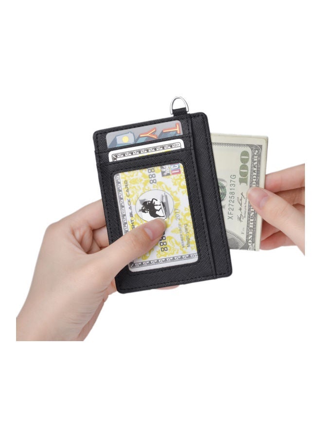 NIBEMINENT Leather Card Holder Money Clip Black  - Image 3