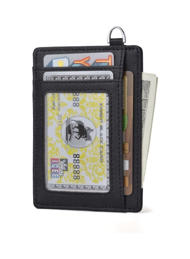 NIBEMINENT Leather Card Holder Money Clip Black  - Image 4