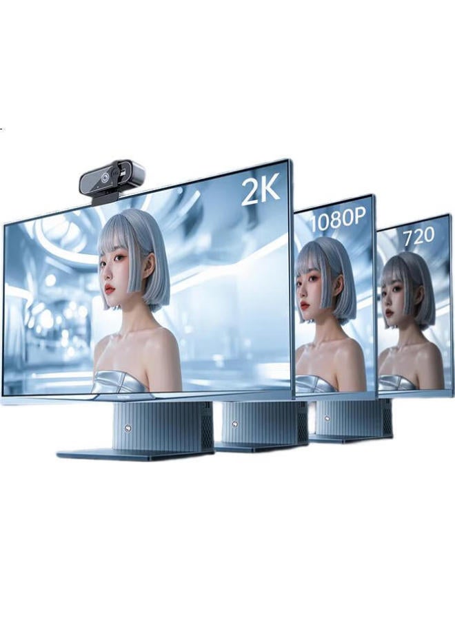 Stiger 2K Computer Camera With Microphone And Privacy Cover For Desktop And Laptop, Usb External Webcam For Video Conferencing, Online Classes - Image 1