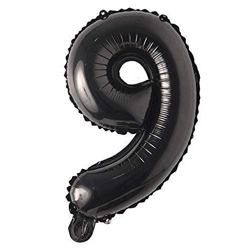 flavouredlove 16 inch Nine Foil Number Air or Helium Balloon Party Decoration Black Pack of 1 | 9 Year No. Balloons Birthday/Anniversary (Black Number 9) - Image 5