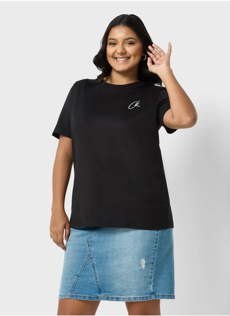 كالفن كلاين جينز Plus Embroidered Ck Regular Tee