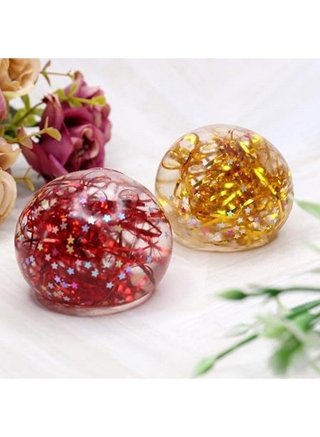 GLAN Glitter Squishy Balls for Playing Indoor and Outdoor Fun Sparkle Squeeze Toy Balls for Kids (Set of 2) - Image 1