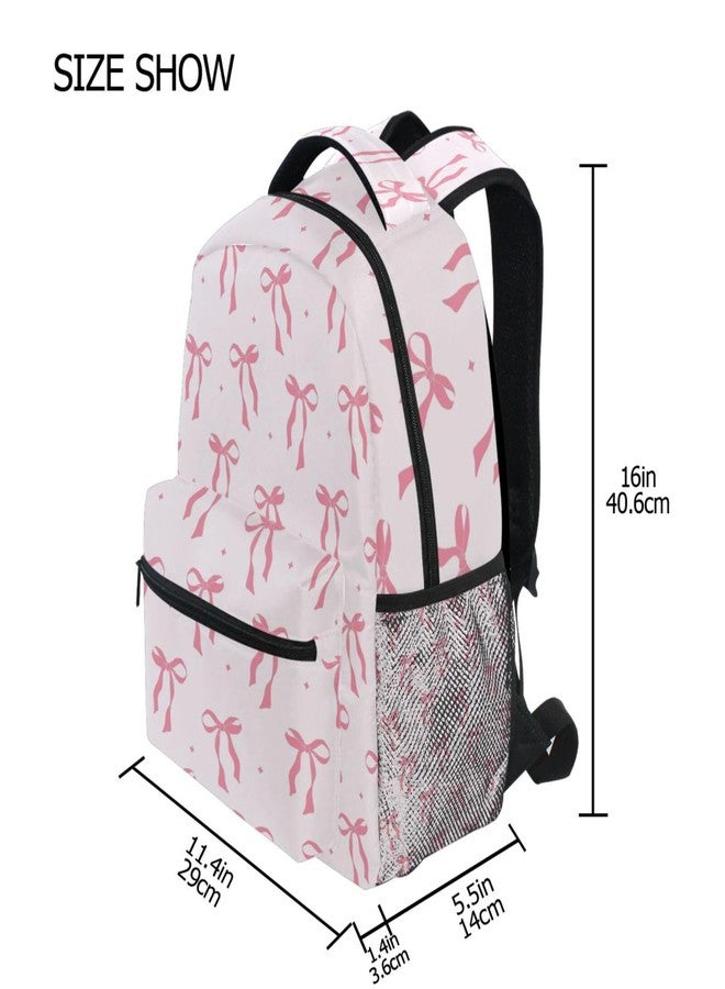 Krafig Cute Pink Ribbon Bow Boys Girls Kids School Backpacks Bookbag, Elementary School Bag Travel Backpack Daypack, Multicolor, Medium, Daypack Backpacks - Image 4