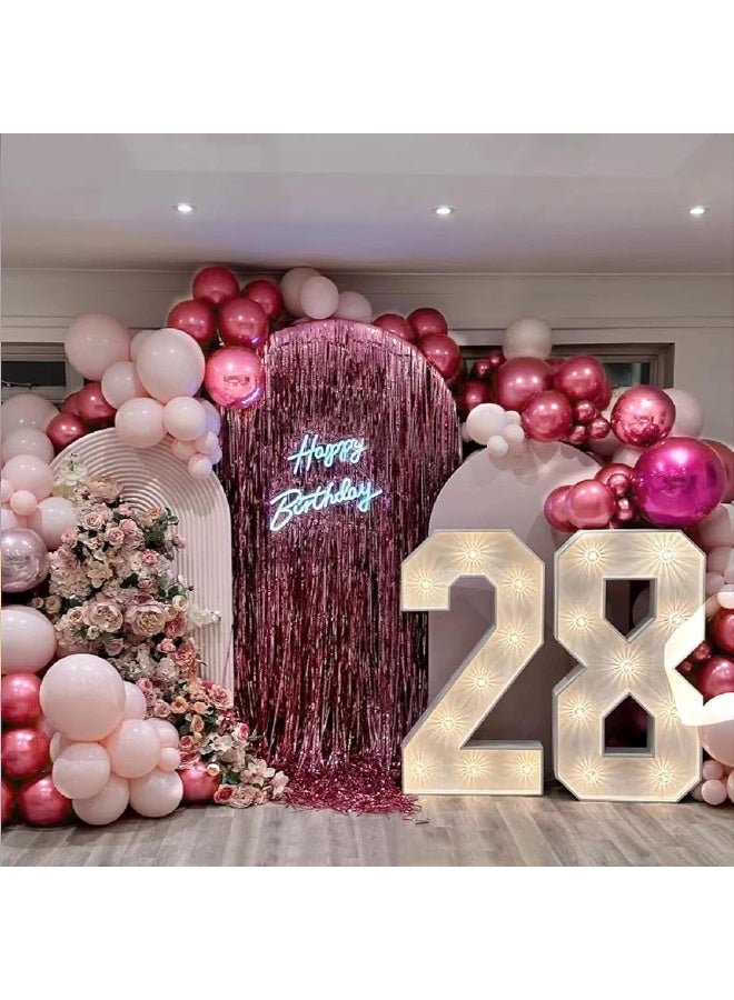 Goldedge - 50 PCS Chrome Pink Balloons, 12 Inch Latex Balloons for Birthday and Party Decoration - Image 3