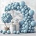 RUBFAC 129pcs Dusty Blue Balloons Different Sizes 18 12 10 5 Inch Latex Haze Blue Balloon Garland Arch for Party Decoration Birthday Wedding Engagements Anniversary Baby Shower Party Supplies - Image 3