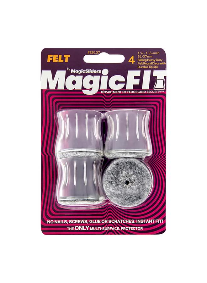 Magic Sliders Round Shape Rubber Felt Pad Set Clear 1.25 - 1.063Inch 26137 - Image 1