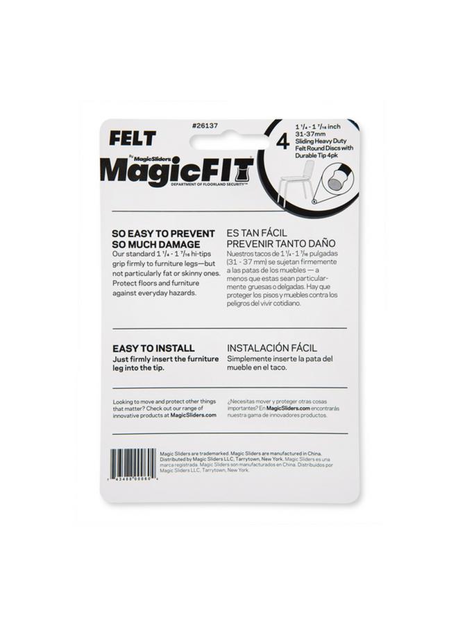 Magic Sliders Round Shape Rubber Felt Pad Set Clear 1.25 - 1.063Inch 26137 - Image 3