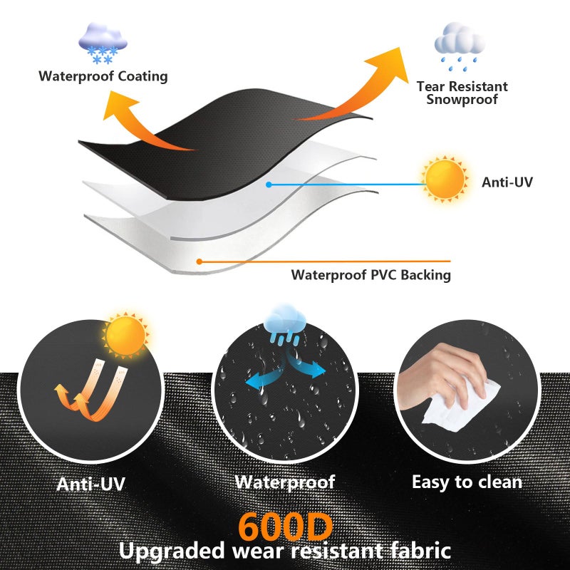 EDIBIN Grill Cover for Traeger Woodridge Pro Grill & Woodridge Elite Grill, BAC776 for Traeger TFB97JLH TFC97XLH Full Length Cover 600D Heavy Duty Waterproof,67" L x 27" W x 46" H - Image 5