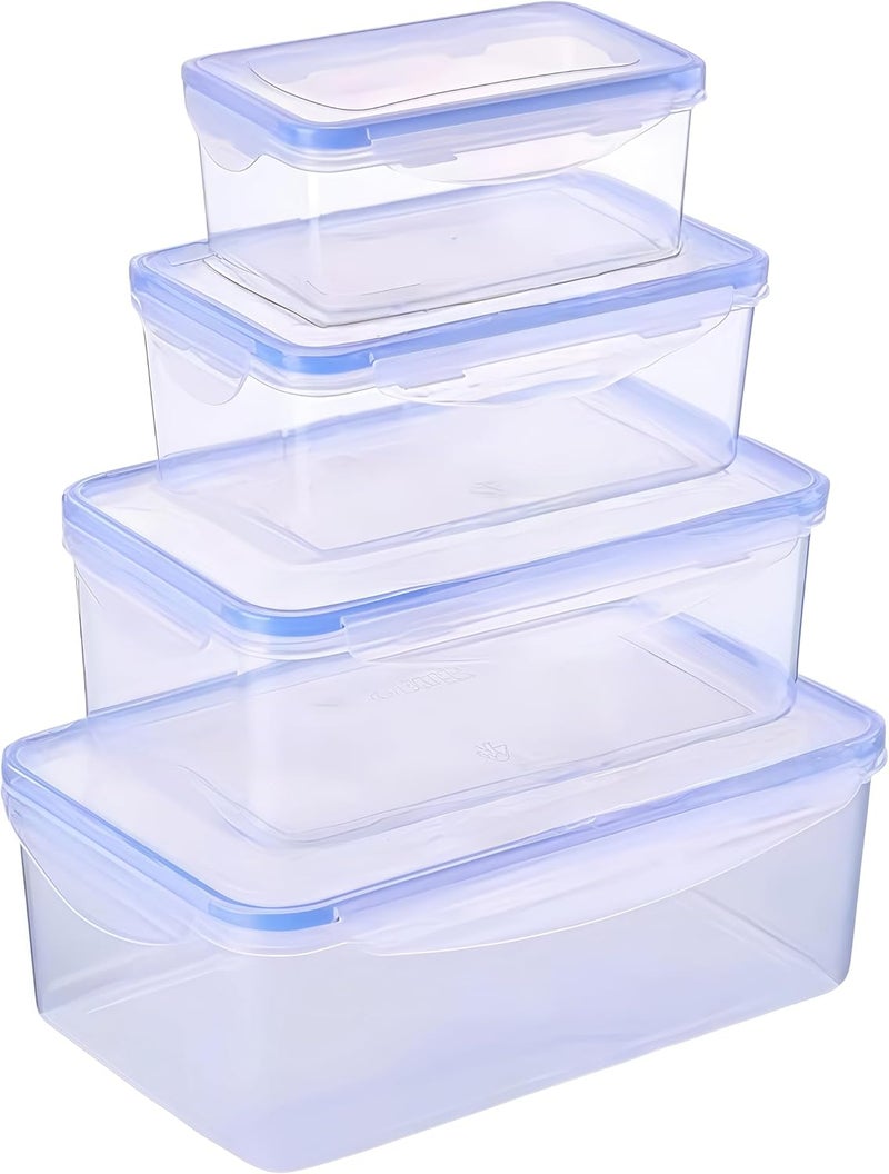 Lullaxx Food Container For Kitchen,Food Storage,Plastic Container,4-Piece Reusable Plastic,Meal Prep Container Set,Stackable Kitchen Organizers,Microwaveable,Freezer-Safe,Dishwasher-Safe - Image 2