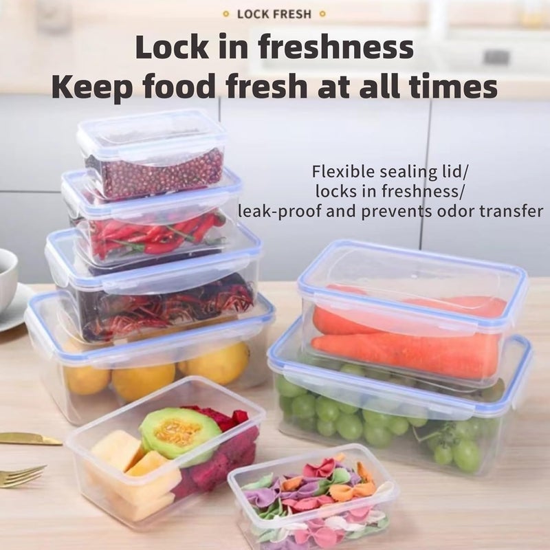 Lullaxx Food Container For Kitchen,Food Storage,Plastic Container,4-Piece Reusable Plastic,Meal Prep Container Set,Stackable Kitchen Organizers,Microwaveable,Freezer-Safe,Dishwasher-Safe - Image 3