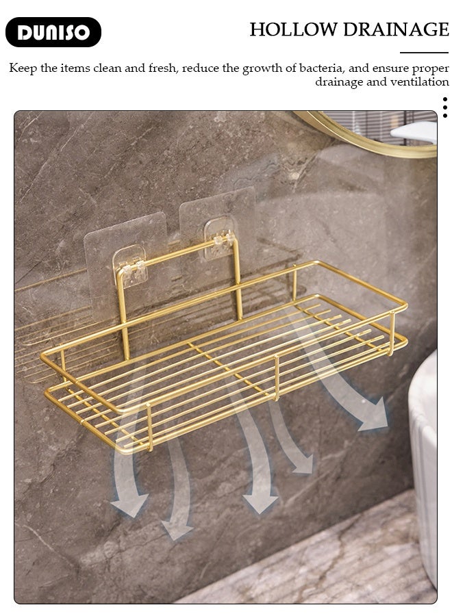 DUNISO 2packs Shower Caddy Shelves Organizer, Self Adhesive Rack Storage Shelf for Inside Shower No Drilling, Wall Mounted Stainless Steel Bathroom Shower Wall Organization for Bathroom - Image 4