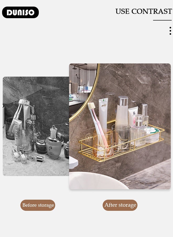 DUNISO 2packs Shower Caddy Shelves Organizer, Self Adhesive Rack Storage Shelf for Inside Shower No Drilling, Wall Mounted Stainless Steel Bathroom Shower Wall Organization for Bathroom - Image 3