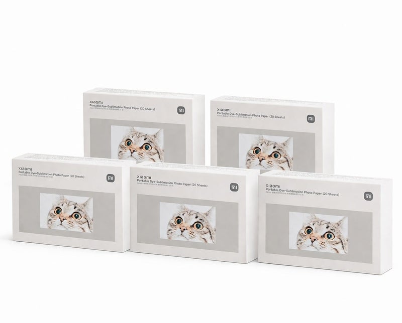 Xiaomi ZINK Photo Paper 2x3 inch – 20 Sheets per Pack (Total 100 Sheets, Pack of 5) | Sticky-Back, Ink-Free Printing, Compatible with Mi Portable Photo Printer - Image 1
