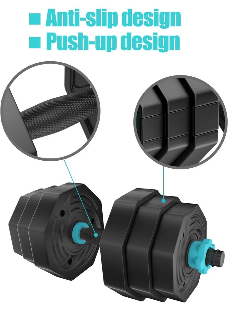 GTSOL Multifunction Fitness 6-in-1 Adjustable Dumbbells Weights Set 20KG | Dumbbell Barbell with Connector Lifting Set | Adjustable Dumbbells | Non-Rolling Octagonal Shape | Includes Barbell | Gym Equipment Great for Home Gym Workout Exercise Strength Training - Image 5