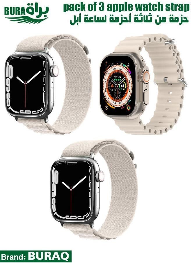 BURAQ - Apple Watch Band Strap For Apple Watch Ultra 2/Ultra 49mm, Series 10 46mm, 9/8/7 45mm, SE2/SE/6/5/4 44mm, 3/2/1 42mm - Image 1
