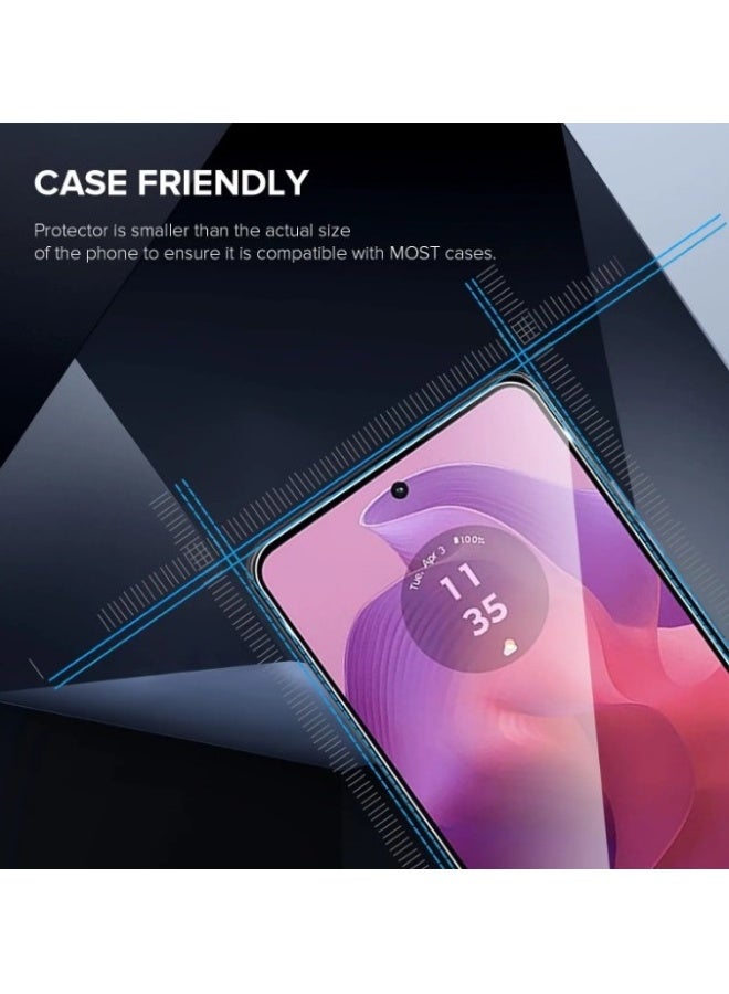 دوسالا حزمة 2 من واقي الشاشة الزجاجي المقوى لموتورولا موتو G24، فيلم حماية بصلابة عالية لموتورولا موتو G24، شفافة للغاية، مقاومة للخدوش، فيلم زجاجي مقوى خالي من الفقاعات - Image 4