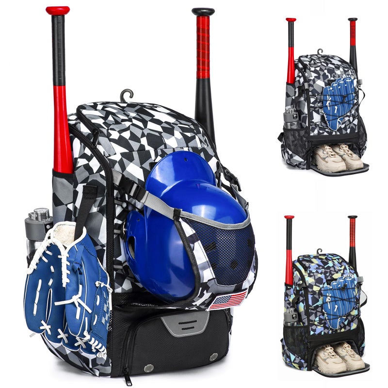 GOTECH Softball Bag for Youth & Adults, Baseball Bag with Fence Hook, Lightweight Bat Backpack with Shoe Compartment, Large Main Compartment for Helmet - Image 1
