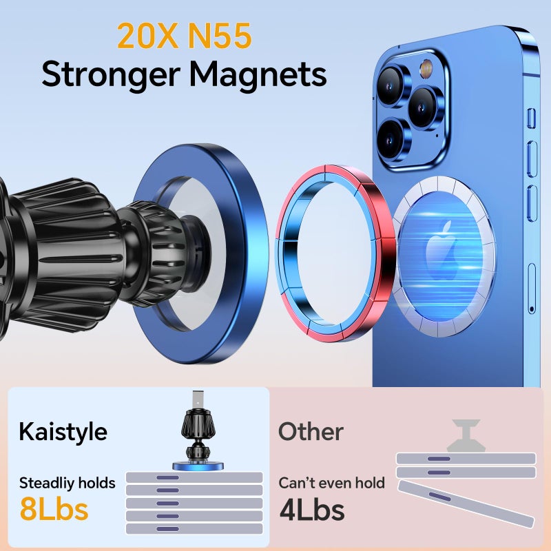 Kaistyle for Magsafe Car Mountã€20 Strong Magnetsã€‘Magnetic Phone Holder for Car Phone Holder Mount Dash Mounted Holders Cell Phone Holders for Your Car Accessories for Women Men for iPhone 17 16 15 14 - Image 5