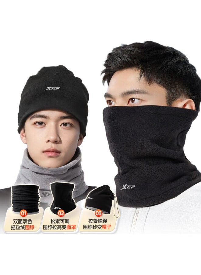 XTEP Cycling Neck Gaiter, Warm, For Men And Women, Windproof, Dustproof, Winter Face Mask, Head Cover, Face Protection Scarf, Hat, Outdoor Cycling, Black - Image 2