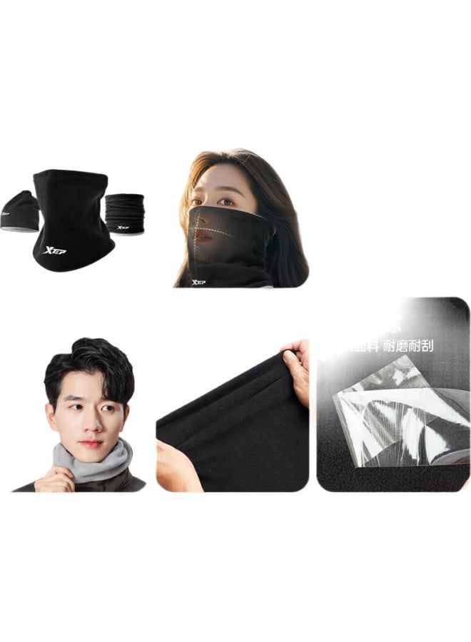 XTEP Cycling Neck Gaiter, Warm, For Men And Women, Windproof, Dustproof, Winter Face Mask, Head Cover, Face Protection Scarf, Hat, Outdoor Cycling, Black - Image 1