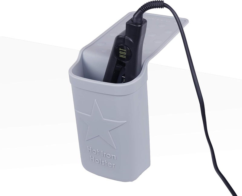 Holster Hot Iron | Adhesive-Free Silicone Storage Pocket for Organization and Travel | Heat Resistant to 500°F | Ideal for Curling Irons, Hair Straighteners, and other Hot Tools - Image 1