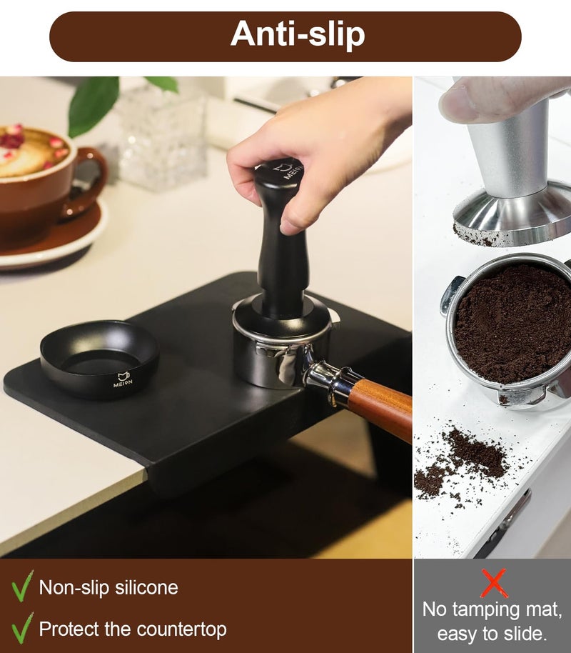 MEION حصيرة ضغط الإسبريسو MEION، حصيرة ضغط القهوة الإسبريسو، حصيرة ضغط سيليكون من الدرجة الغذائية، حصيرة ضغط لآلة الإسبريسو، ملحقات الإسبريسو، حصيرة مقاومة للماء وحرارة عالية - Image 3