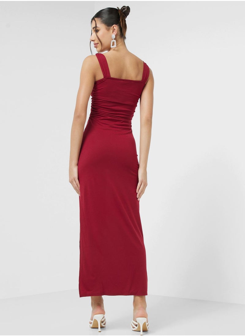 Ginger - Bodycon Maxi Dress with Side Slit - Image 1