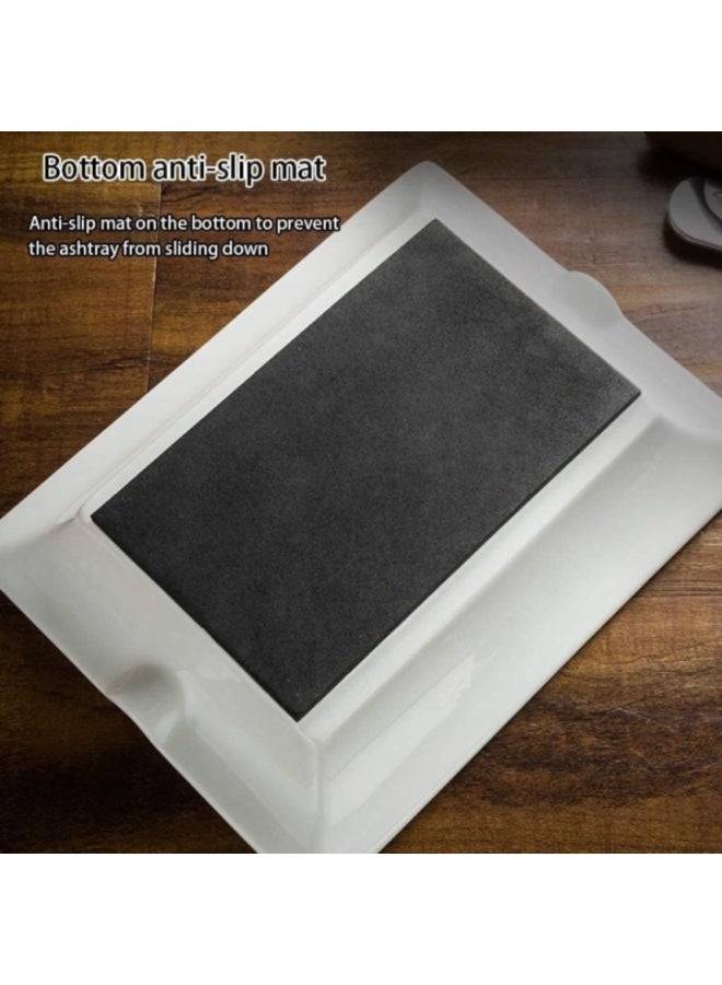 Lubinski Ceramic Cigar Ashtray for 2 Cigars Holder, Retro Pattern Tray Design, Durable Heat-Resistant Ashtray for Home, Office, Patio, Gift Set Decoration - Image 4