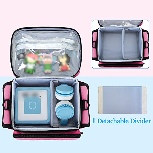 LoDrid Carrying Case Compatible with Tonie Box 2/1, Portable Bag with Shoulder Strap for Audio Player Starter Set, Headphones Charging Station Storage, Rose Red (Bag Only)(Patent Design) - Image 2