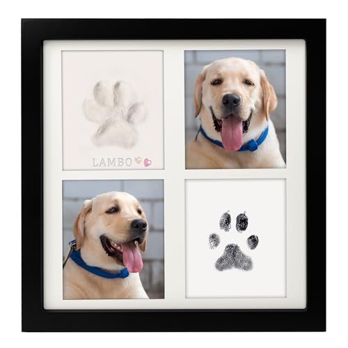 MYPAWLETS Ink & Clay Paw Print Kit for Dog Cat,Clean-Touch Ink Pad & Soft Clay,Pet Paw Print Impression Kit Large Area,Keepsake Frame for 1-2 Pets,Cat/Dog Gifts - Image 1