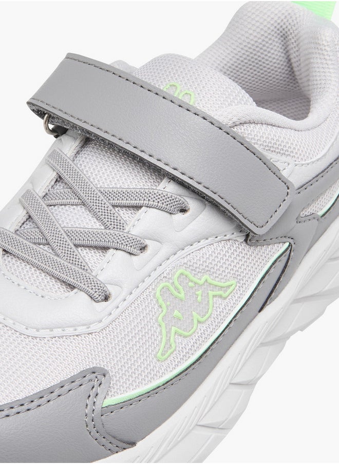 Kappa Boys' Logo Detail Sports Shoes with Hook and Loop Closure  - Image 4