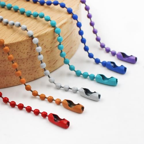 lyfLux 100Pcs Plastic Snap Clasps with 50Pcs Adjustable Metal Ball Chains, DIY Jewelry Connectors, Keychain Hooks, Backpack Clips, Durables Craft Supplies for Tags, Ornaments (Assorted Colors) - Image 4