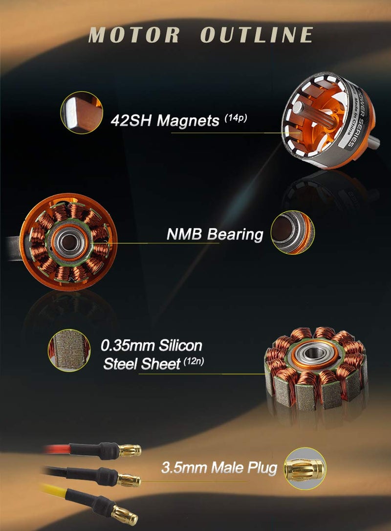 FLASH HOBBY D3536 Brushless Outrunner Motor 1450KV RC Electric Motor Fixed Wing Motor for Aircraft UAV Mini Multicopter RC Plane Helicopter Robotic Arm - Image 3