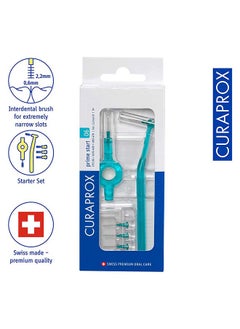 CURAPROX Curaprox CPS 06 Prime Start Interdental Brush Kit، فيروزي - 5 × 0.6 مم - 2.2 مم فرش بين الأسنان + 2 حامل فرشاة أسنان بين الأسنان  - Image 2