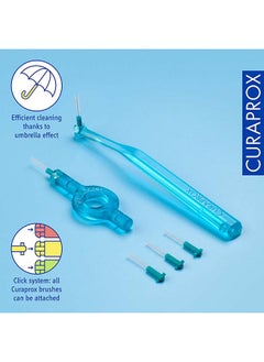 CURAPROX Curaprox CPS 06 Prime Start Interdental Brush Kit، فيروزي - 5 × 0.6 مم - 2.2 مم فرش بين الأسنان + 2 حامل فرشاة أسنان بين الأسنان  - Image 4