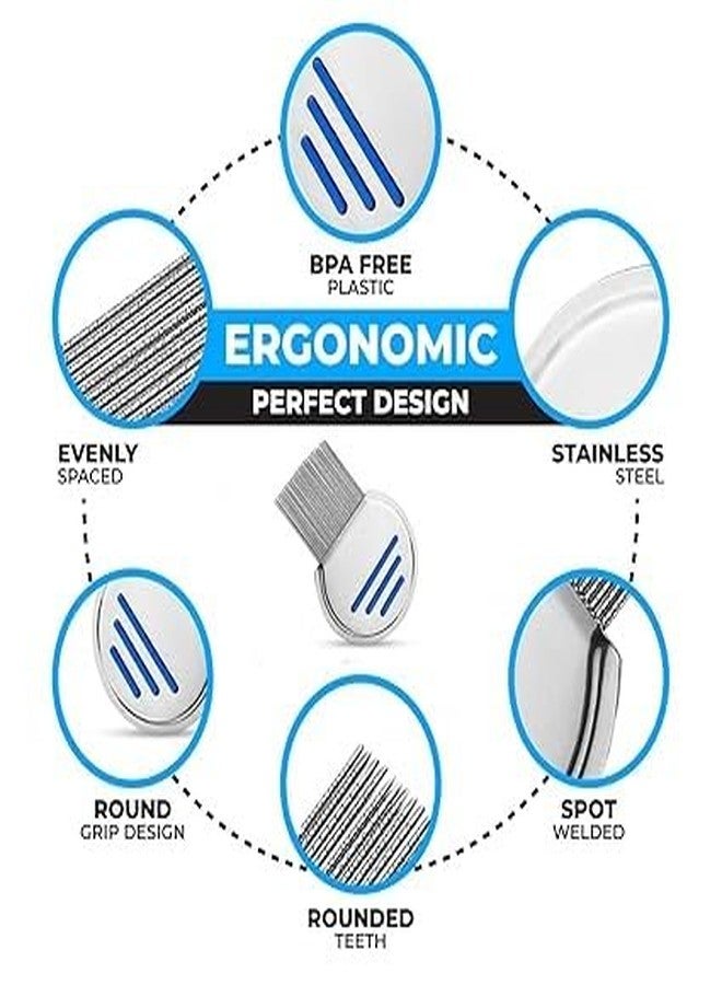 INSIME Steel Lice & nits removal comb for women hair | Anti lice treatment Nit comb for lice eggs removal lice comb for Kids, Women & Men | Head lice comb eggs remover | Lies hair comb Nits & Lice remover products (Pack of 1) - Image 2