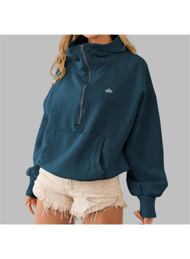 ألو يوغا ألو سترة رياضية بغطاء رأس بأسلوب اليوغا الأمريكية للأزياء الرياضية المريحة - Image 1