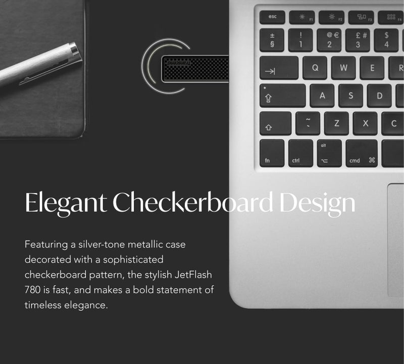 Transcend 64GB JF780 USB Flash Drive, USB3.1 Gen1, Classic Checkerboard Design, Pendrive, MLC - TS64GJF780 - Image 3