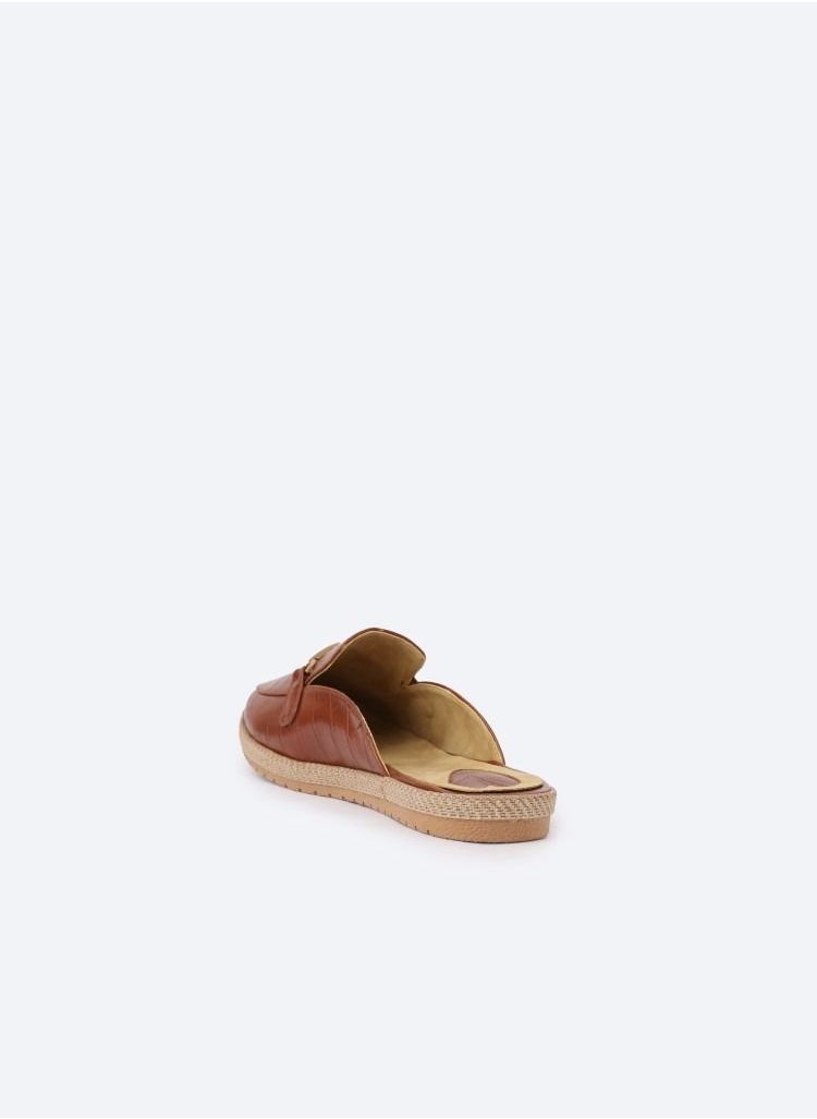 Zahwa Slipper Circled Crocodile Accessories Leather Flat  - Image 4